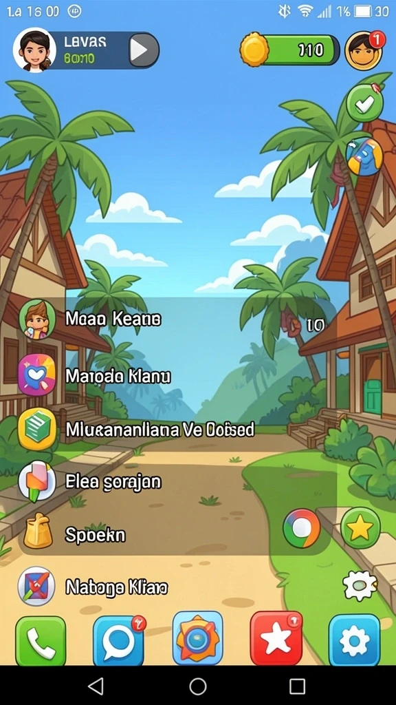 Contoh level permainan yang menantang.