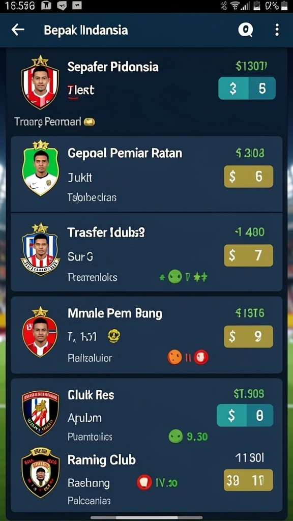 Tangkapan layar menampilkan berbagai item dalam permainan.