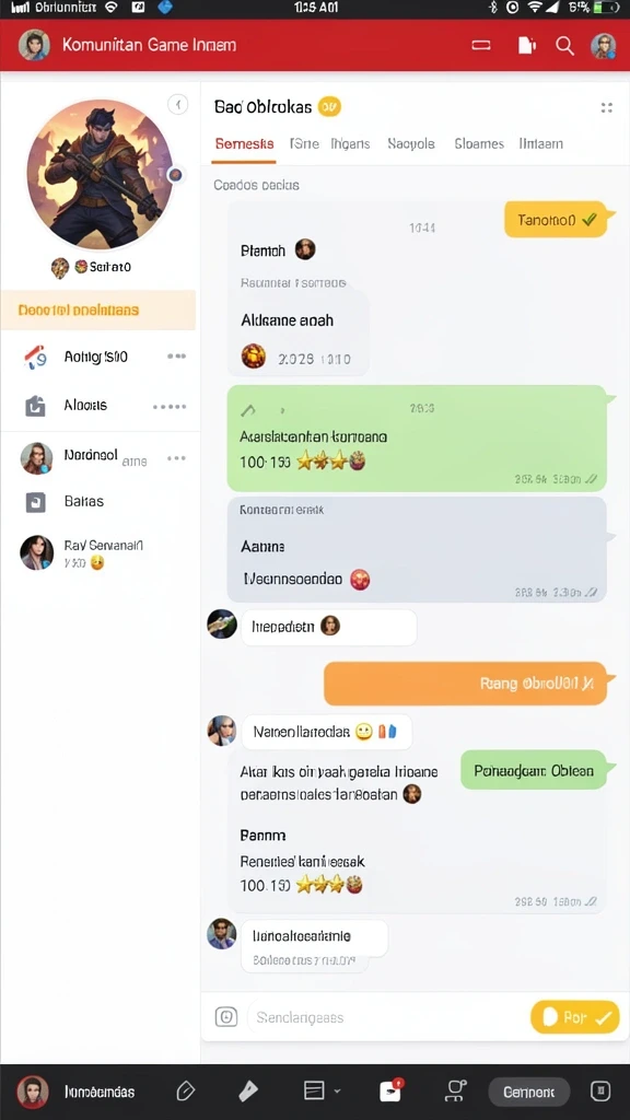 Screenshot menunjukkan berbagai jenis permainan yang tersedia.